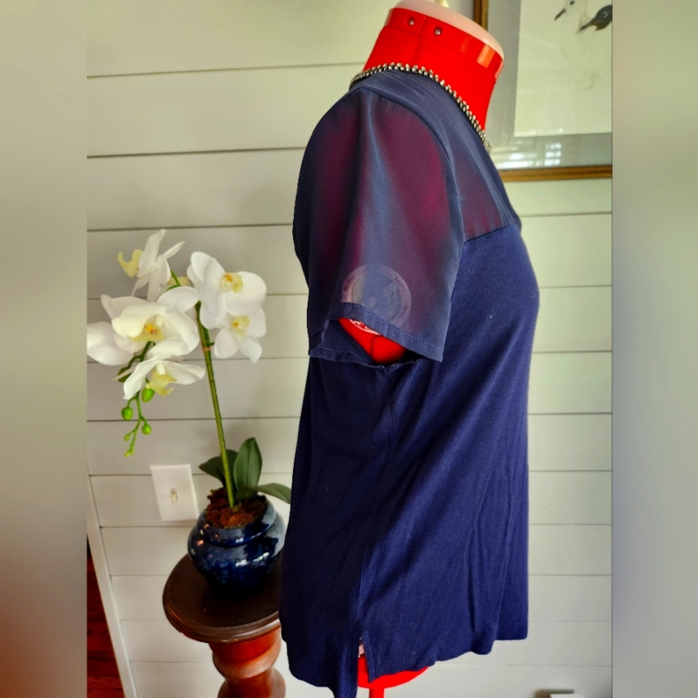H&M Navy Top With Rinestones - Picture 3 of 7